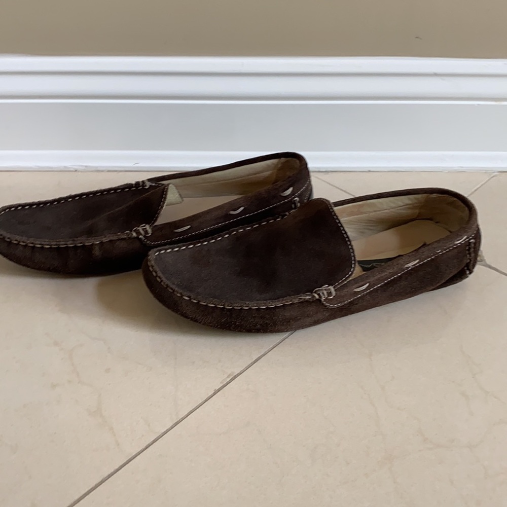 VIA SPIGA BROWN SUEDE LOAFERS